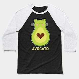 Avocato Funny Avocado Cat Baseball T-Shirt